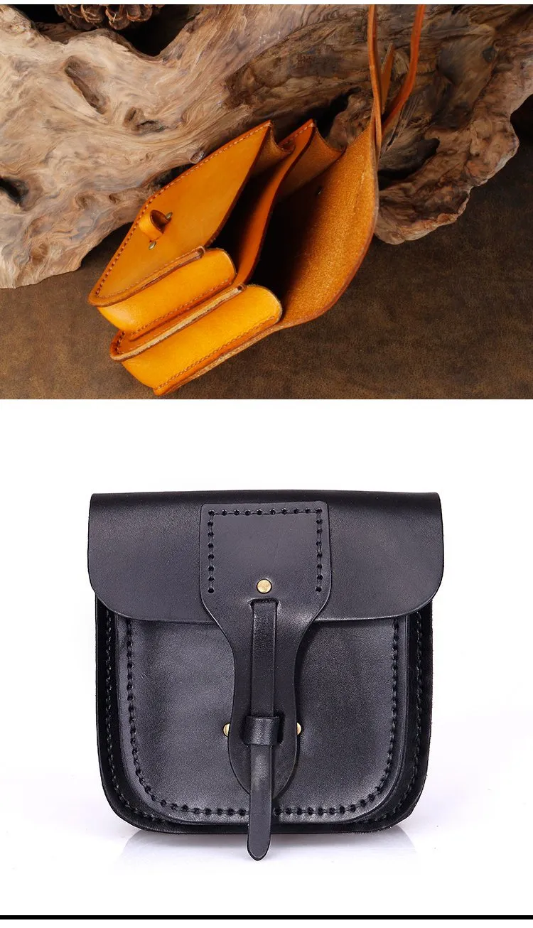 Cool Leather Mens large Biker Belt Pouch Waist Bag Side Bag Shoulder Bag for Men
