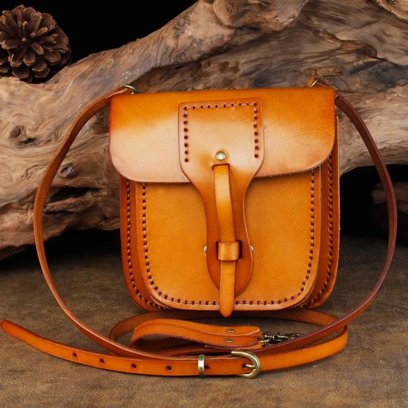 Cool Leather Mens large Biker Belt Pouch Waist Bag Side Bag Shoulder Bag for Men