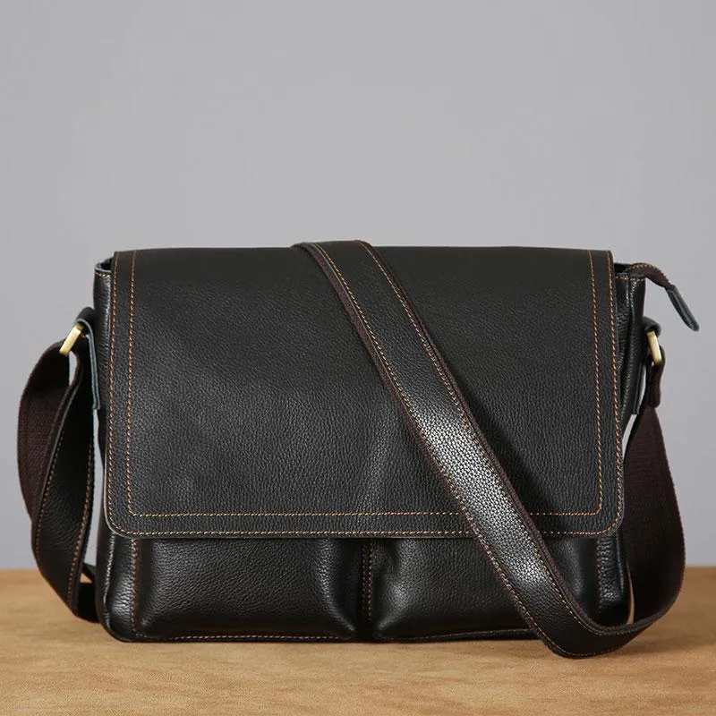 Cool Leather Mens Messenger Bag Shoulder Bags for Men