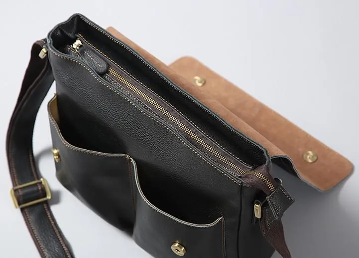 Cool Leather Mens Messenger Bag Shoulder Bags for Men