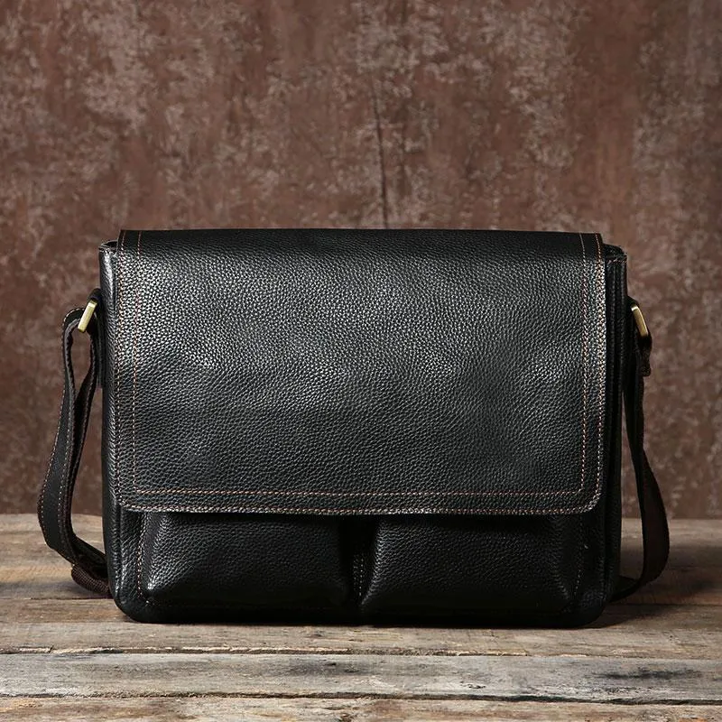 Cool Leather Mens Messenger Bag Shoulder Bags for Men