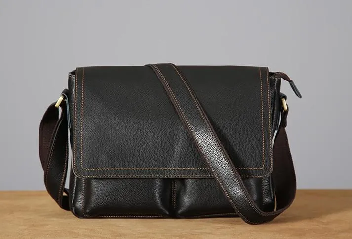 Cool Leather Mens Messenger Bag Shoulder Bags for Men
