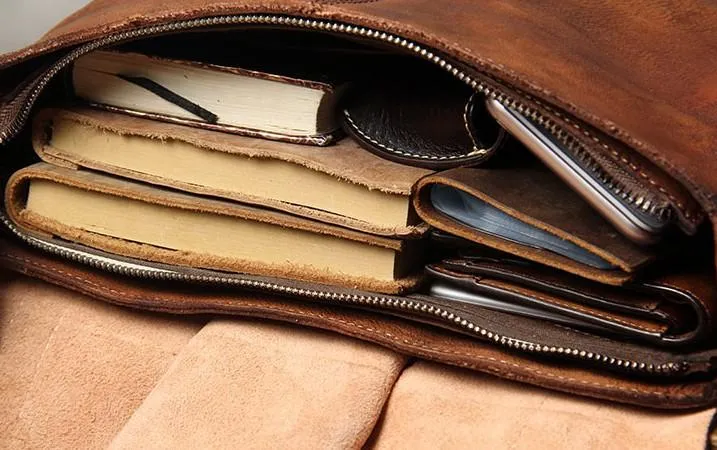Cool Leather Mens Messenger Bag Shoulder Bags Vintage Crossbody Bag for Men
