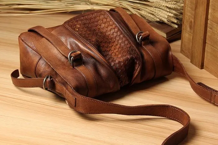 Cool Leather Mens Messenger Bag Shoulder Bags Vintage Crossbody Bag for Men