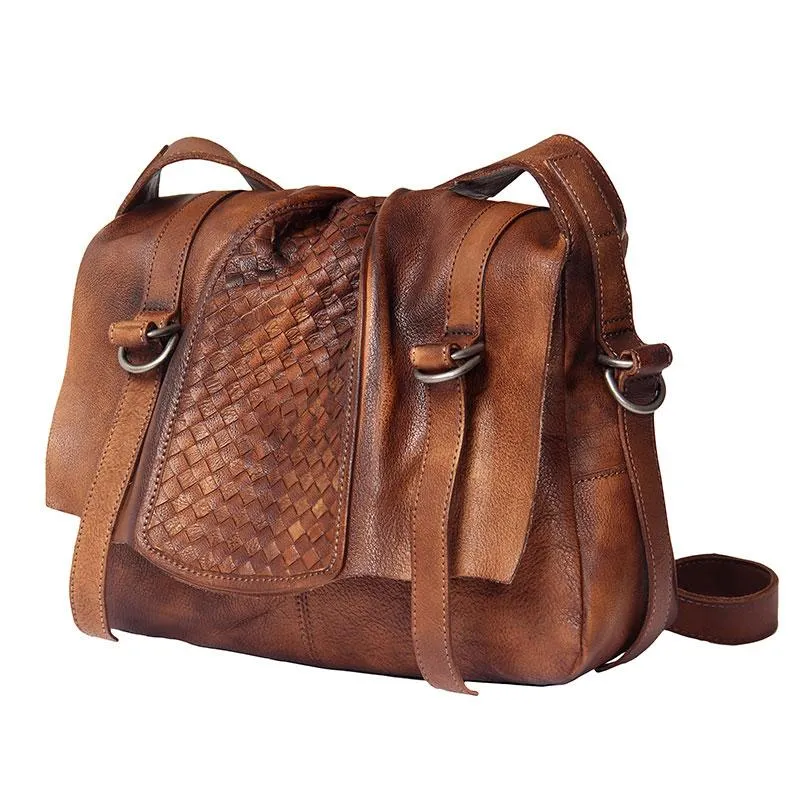 Cool Leather Mens Messenger Bag Shoulder Bags Vintage Crossbody Bag for Men