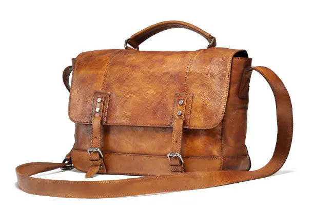 Cool Leather mens messenger bag Vintage shoulder bag laptop bag for Men