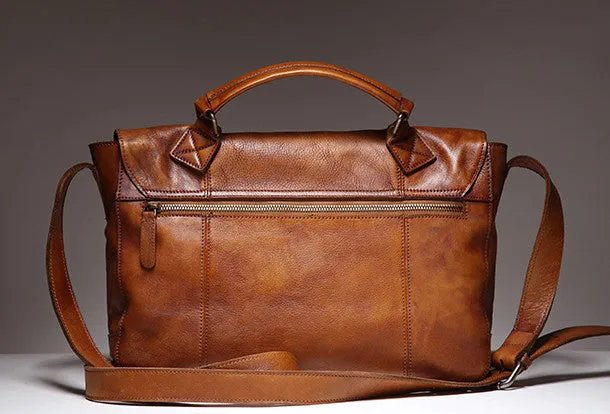 Cool Leather mens messenger bag Vintage shoulder bag laptop bag for Men