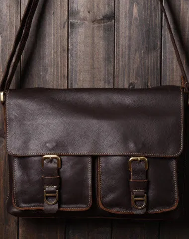 Cool leather mens messenger Bag Vintage shoulder bags vintage laptop bag