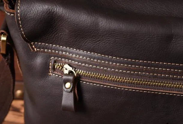 Cool leather mens messenger Bag Vintage shoulder bags vintage laptop bag