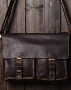 Cool leather mens messenger Bag Vintage shoulder bags vintage laptop bag