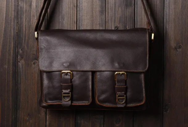 Cool leather mens messenger Bag Vintage shoulder bags vintage laptop bag