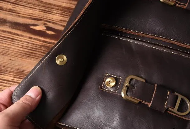 Cool leather mens messenger Bag Vintage shoulder bags vintage laptop bag