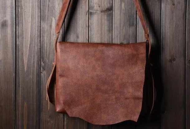 Cool leather mens messenger Bag Vintage Shoulder Laptop Bag for Men