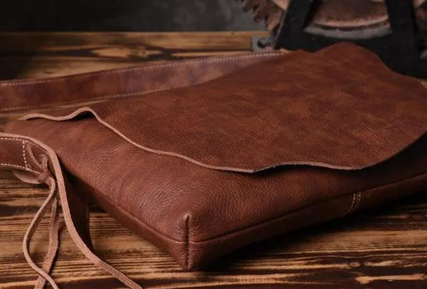 Cool leather mens messenger Bag Vintage Shoulder Laptop Bag for Men