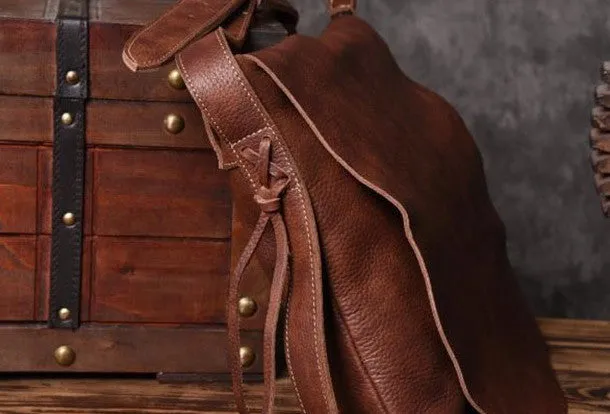 Cool leather mens messenger Bag Vintage Shoulder Laptop Bag for Men