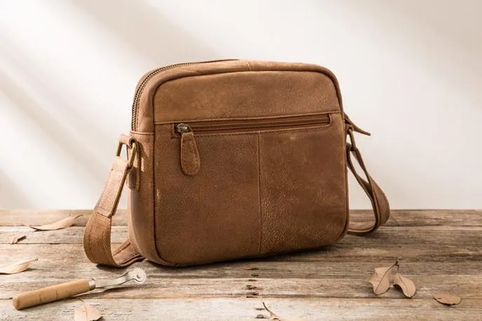 Cool Leather Mens Messenger Bags Small Shoulder Bags  for Men