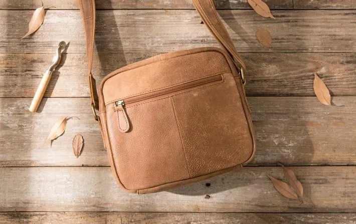 Cool Leather Mens Messenger Bags Small Shoulder Bags  for Men
