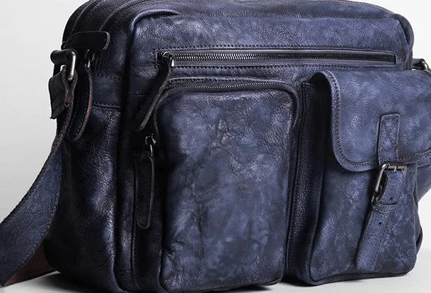 Cool leather mens Small messenger vintage shoulder bag for men