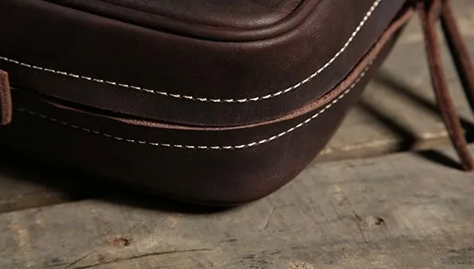Cool Leather Mens  Small Shoulder Bag Messenger Bag Cycling Bag for men