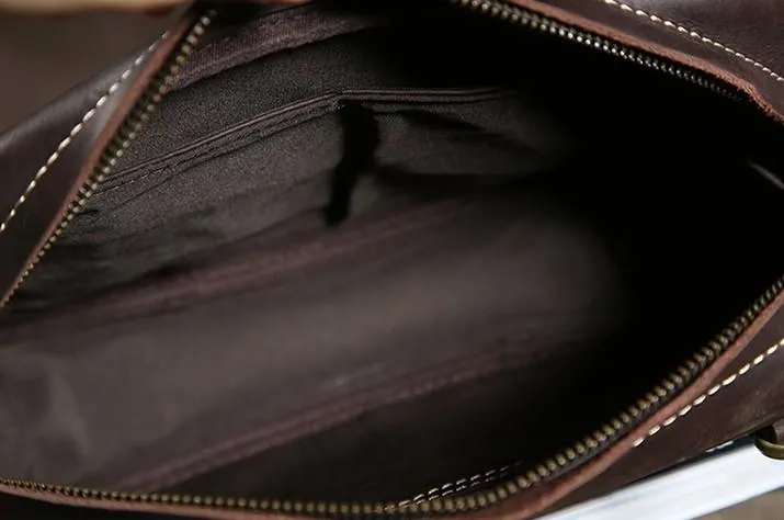 Cool Leather Mens  Small Shoulder Bag Messenger Bag Cycling Bag for men