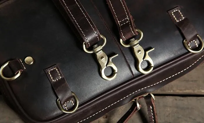 Cool Leather Mens  Small Shoulder Bag Messenger Bag Cycling Bag for men