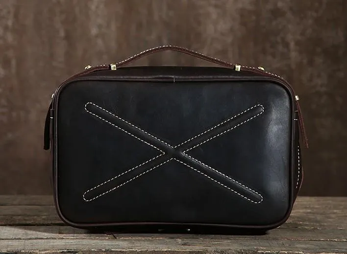 Cool Leather Mens  Small Shoulder Bag Messenger Bag Cycling Bag for men
