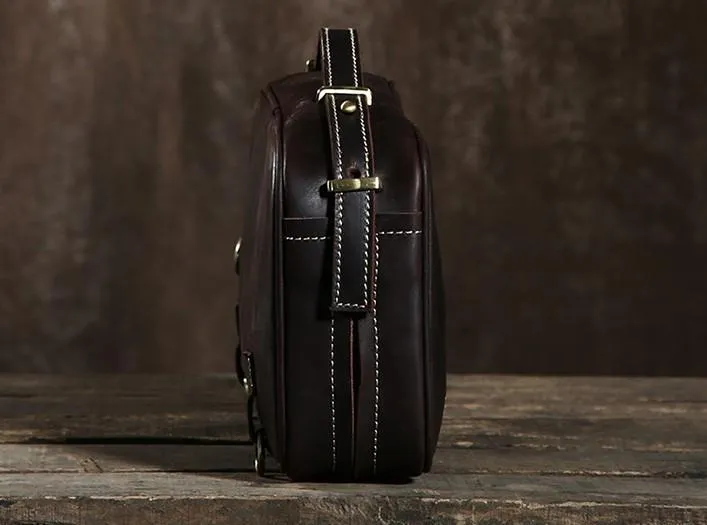 Cool Leather Mens  Small Shoulder Bag Messenger Bag Cycling Bag for men