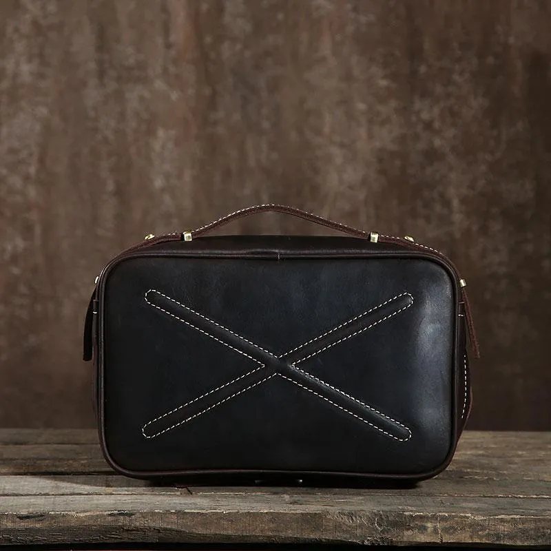 Cool Leather Mens  Small Shoulder Bag Messenger Bag Cycling Bag for men