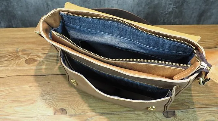 Cool Leather Mens Small Side Bag Small Shoulder Bag Messenger Bag for Men