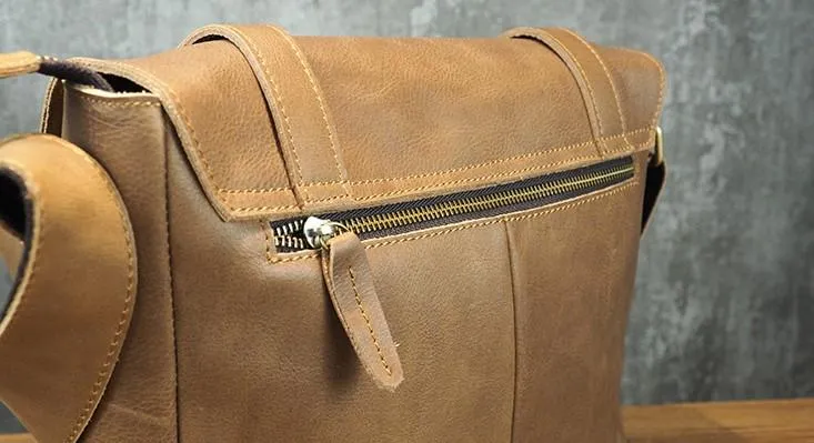 Cool Leather Mens Small Side Bag Small Shoulder Bag Messenger Bag for Men