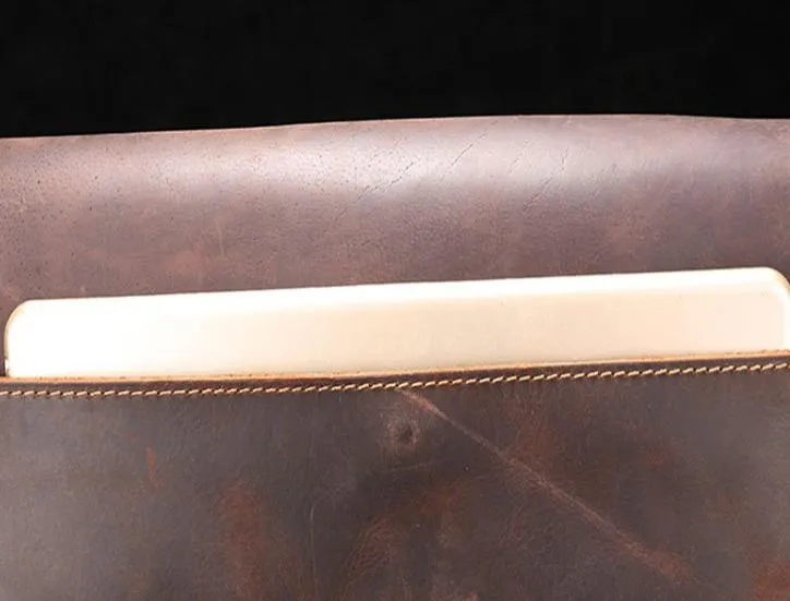 Cool Leather Messenger Bag Side Bag Vintage Shoulder Bag For Men
