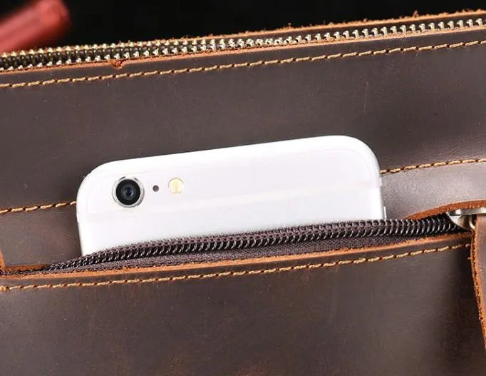 Cool Leather Messenger Bag Side Bag Vintage Shoulder Bag For Men