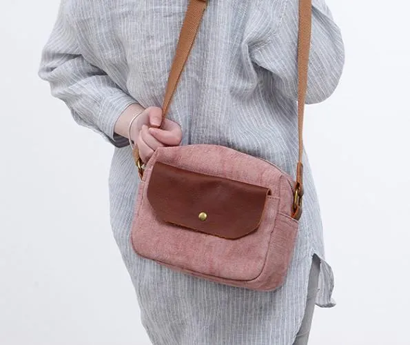 Cool Mens Canvas Leather Side Bag Gray Courier Bag Messenger Bag for Men