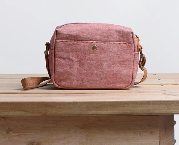 Cool Mens Canvas Leather Side Bag Gray Courier Bag Messenger Bag for Men
