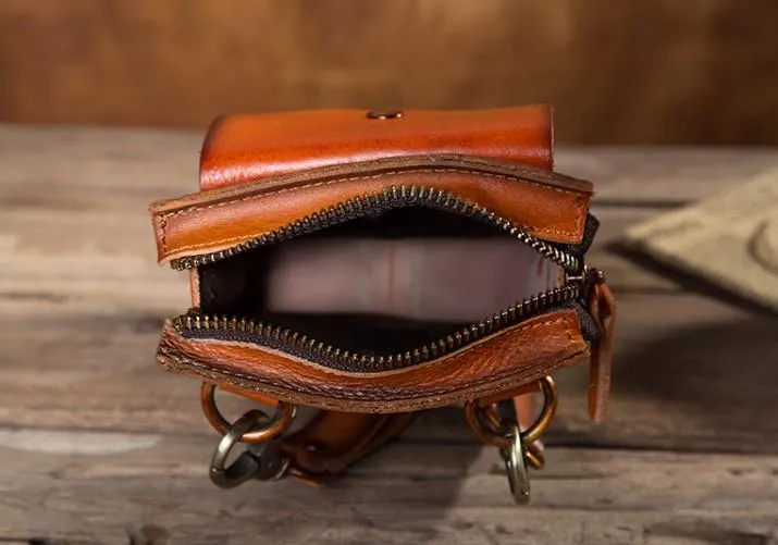Cool Mens Leather Belt Pouch Belt Bag Waist Bag Small Shoulder Bag for Men