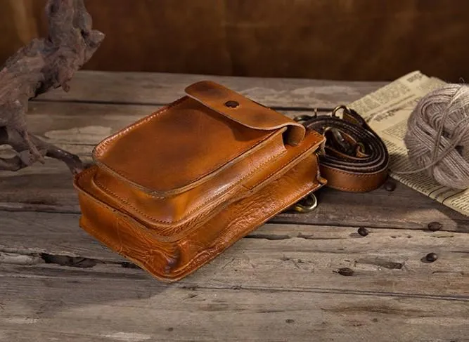 Cool Mens Leather Belt Pouch Belt Bag Waist Bag Small Shoulder Bag for Men