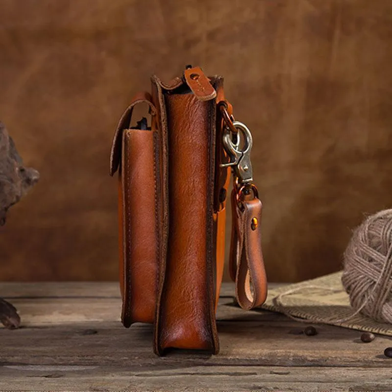 Cool Mens Leather Belt Pouch Belt Bag Waist Bag Small Shoulder Bag for Men