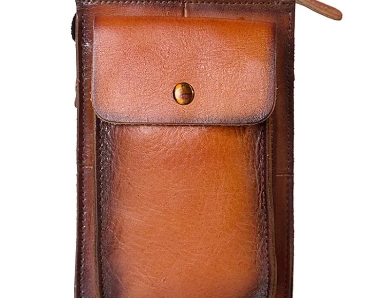 Cool Mens Leather Belt Pouch Belt Bag Waist Bag Small Shoulder Bag for Men