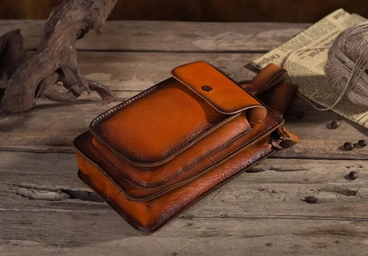 Cool Mens Leather Belt Pouch Belt Bag Waist Bag Small Shoulder Bag for Men