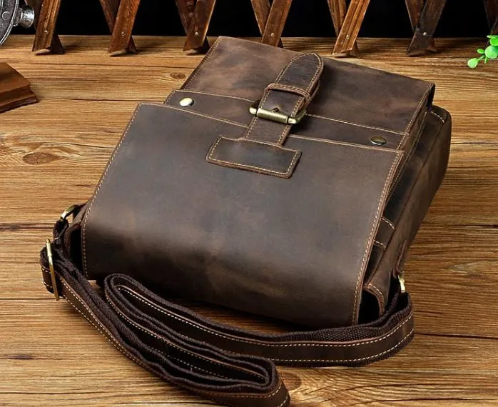 Cool Retro Leather Mens Tablet Messenger Bag Small Side Bag Messenger Bag For Men