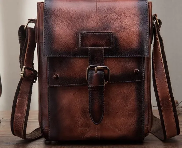 Cool Retro Leather Mens Tablet Messenger Bag Small Side Bag Messenger Bag For Men