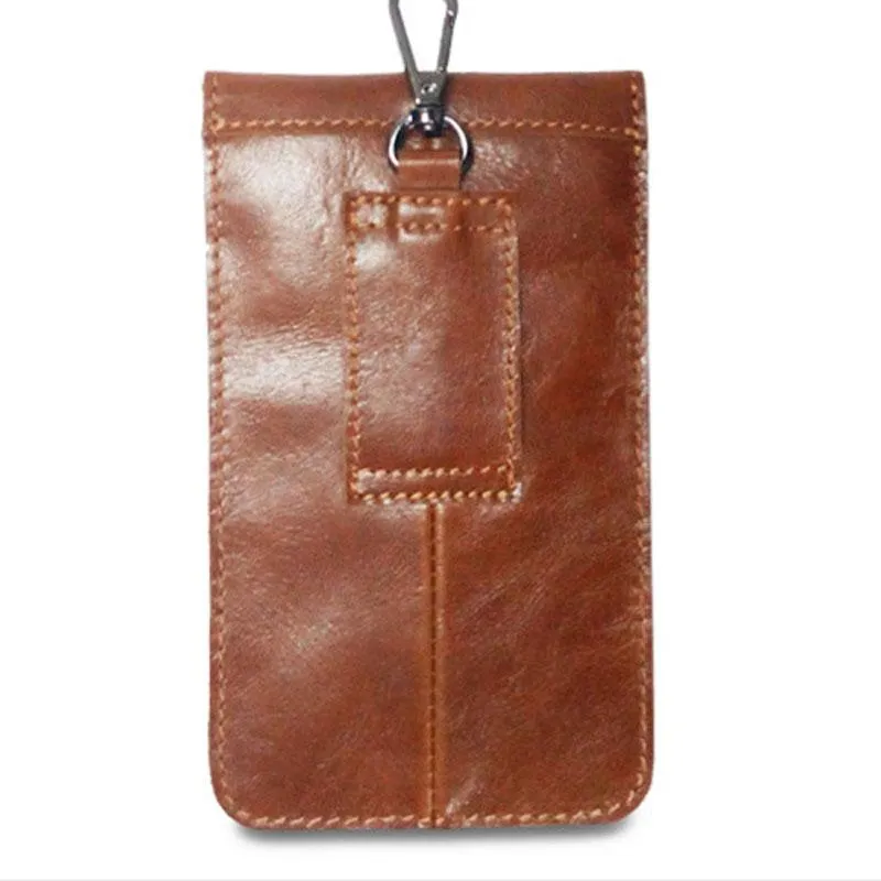 Cool Slim Mens Leather Cell Phone Holsters Belt Pouch Waist Bag for Men