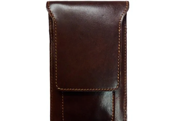 Cool Slim Mens Leather Cell Phone Holsters Belt Pouch Waist Bag for Men