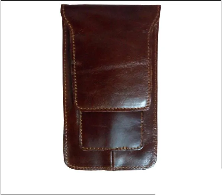 Cool Slim Mens Leather Cell Phone Holsters Belt Pouch Waist Bag for Men