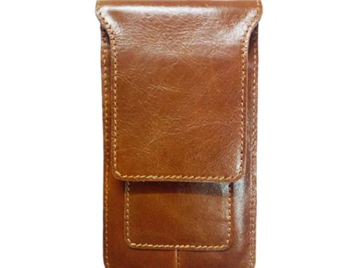 Cool Slim Mens Leather Cell Phone Holsters Belt Pouch Waist Bag for Men