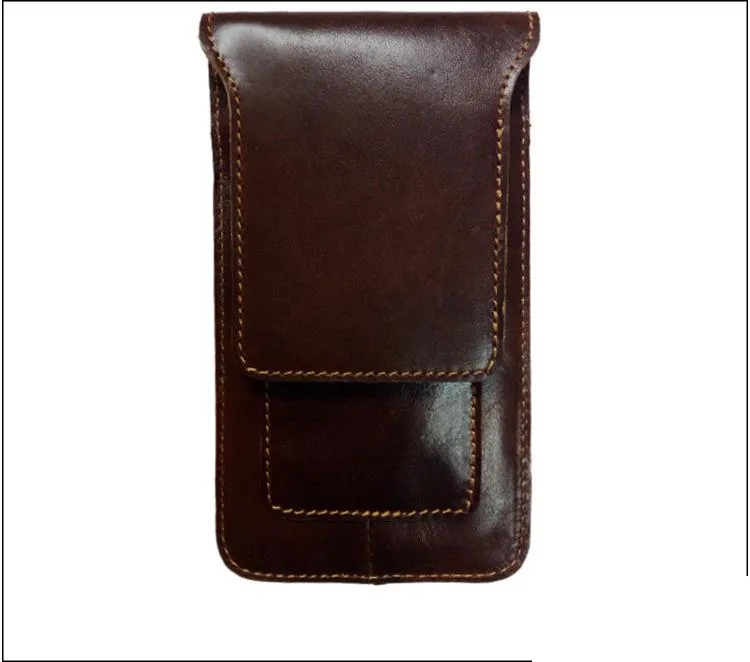Cool Slim Mens Leather Cell Phone Holsters Belt Pouch Waist Bag for Men