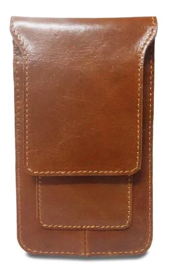 Cool Slim Mens Leather Cell Phone Holsters Belt Pouch Waist Bag for Men