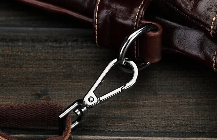Cool Small Coffee Leather Mens Messenger Bag Shoulder Bag for Men
