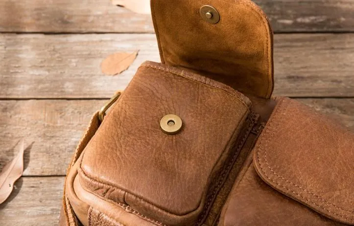 Cool Small Leather Mens Shoulder Bags Messengers Bag for Men