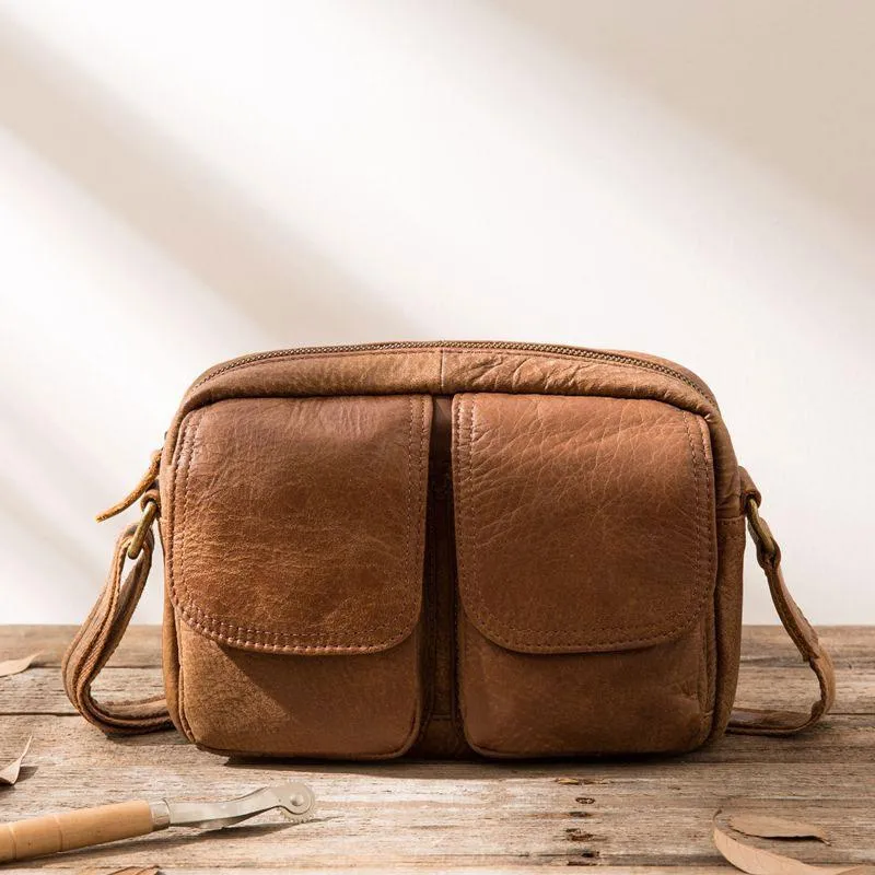 Cool Small Leather Mens Shoulder Bags Messengers Bag for Men